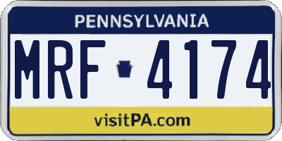 PA license plate MRF4174