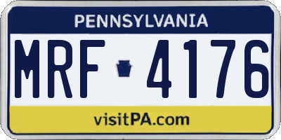 PA license plate MRF4176