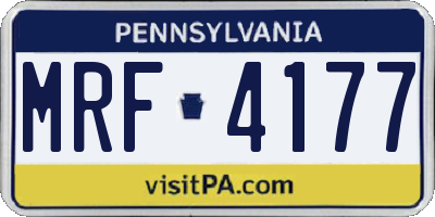 PA license plate MRF4177