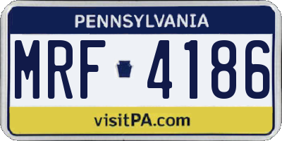 PA license plate MRF4186