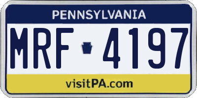 PA license plate MRF4197