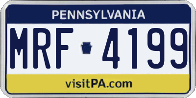 PA license plate MRF4199