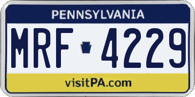 PA license plate MRF4229