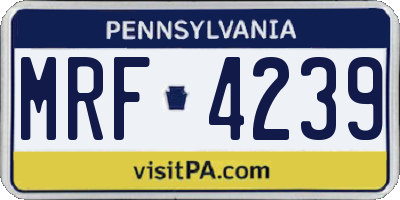PA license plate MRF4239
