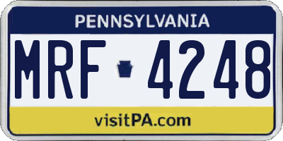 PA license plate MRF4248