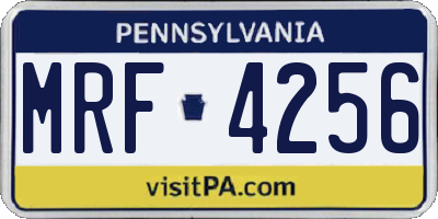 PA license plate MRF4256