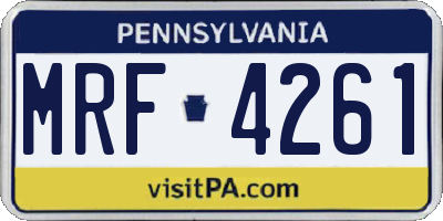 PA license plate MRF4261