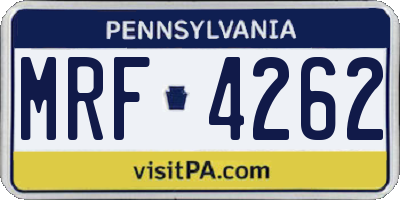 PA license plate MRF4262