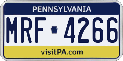 PA license plate MRF4266