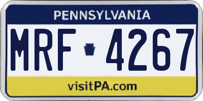 PA license plate MRF4267