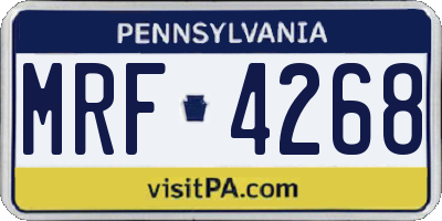 PA license plate MRF4268