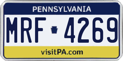 PA license plate MRF4269