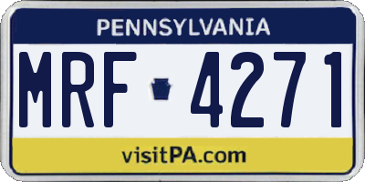 PA license plate MRF4271