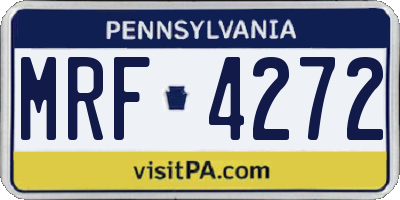 PA license plate MRF4272