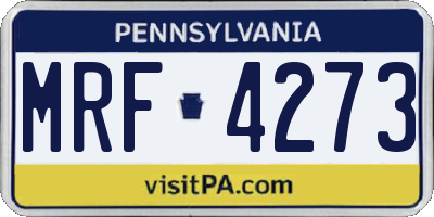 PA license plate MRF4273
