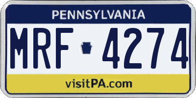 PA license plate MRF4274