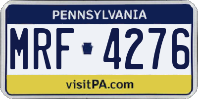 PA license plate MRF4276