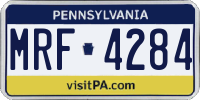 PA license plate MRF4284