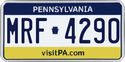 PA license plate MRF4290