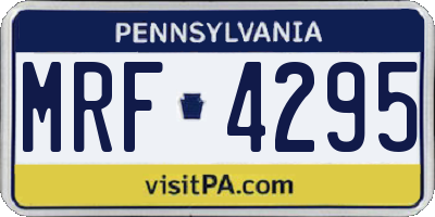 PA license plate MRF4295