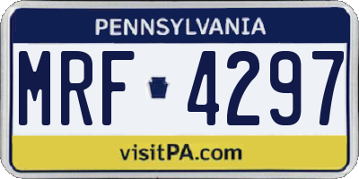 PA license plate MRF4297