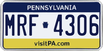 PA license plate MRF4306