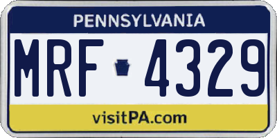 PA license plate MRF4329