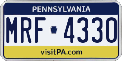 PA license plate MRF4330