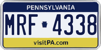 PA license plate MRF4338