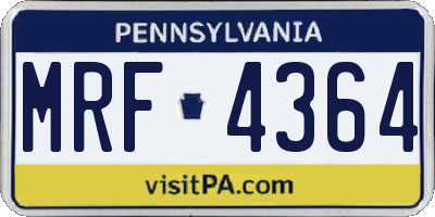 PA license plate MRF4364