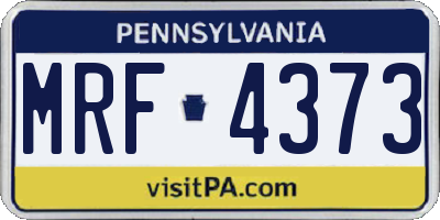 PA license plate MRF4373