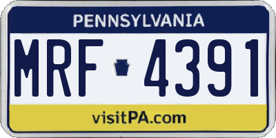 PA license plate MRF4391