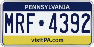 PA license plate MRF4392