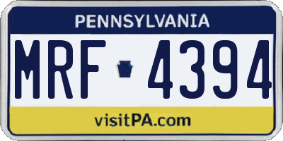 PA license plate MRF4394