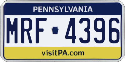 PA license plate MRF4396