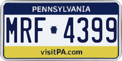 PA license plate MRF4399