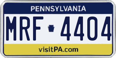 PA license plate MRF4404