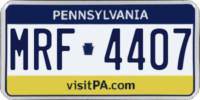 PA license plate MRF4407