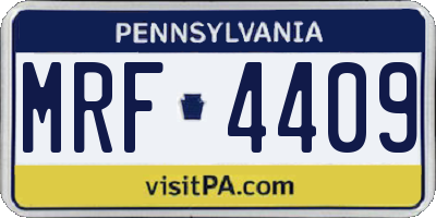 PA license plate MRF4409
