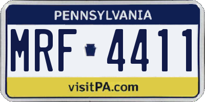 PA license plate MRF4411