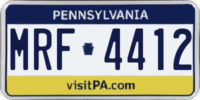 PA license plate MRF4412