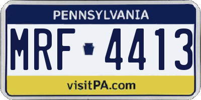 PA license plate MRF4413