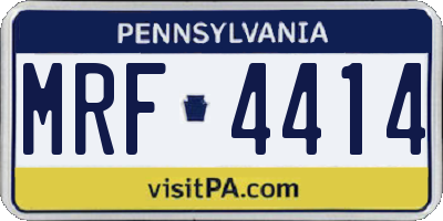 PA license plate MRF4414