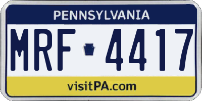 PA license plate MRF4417