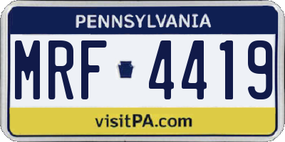 PA license plate MRF4419