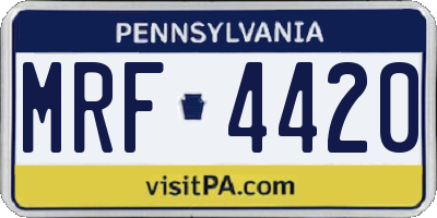 PA license plate MRF4420