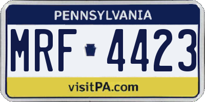 PA license plate MRF4423
