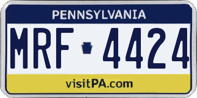 PA license plate MRF4424