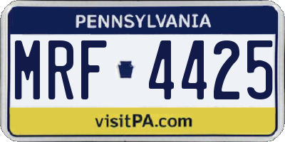 PA license plate MRF4425