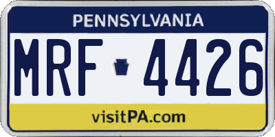 PA license plate MRF4426
